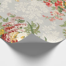 Wrapping paper with a floral vintage illustration