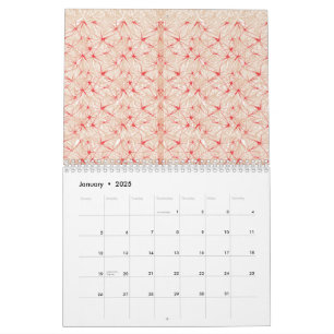 Wrapping paper with a repeating pattern of red, or calendar