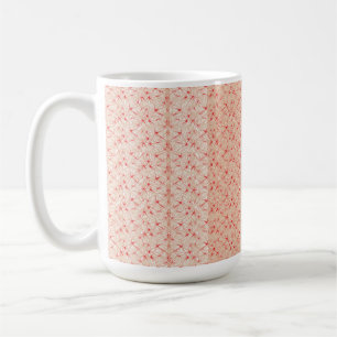Wrapping paper with a repeating pattern of red, or coffee mug