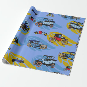 Wrapping Paper with antique cars(GRAND DAD) 