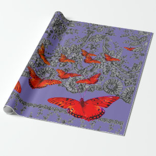 Wrapping Paper WITH ANTIQUE LACE PATTERN IN PURPLE