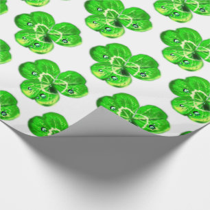 Wrapping Paper with Clover Leaf