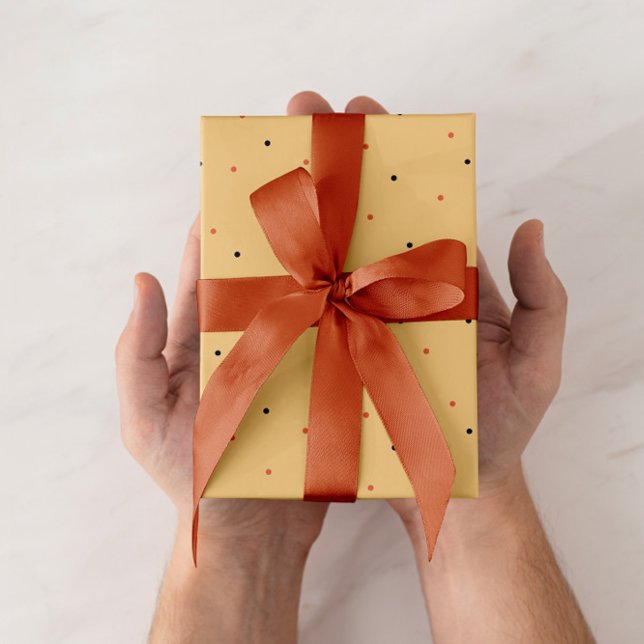 Wrapping paper with dots on orange (Creator Uploaded)