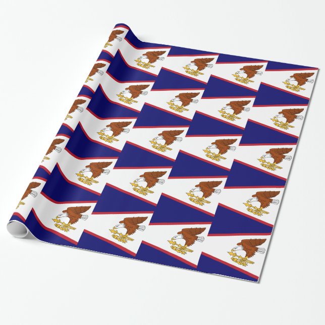 Wrapping paper with Flag of American Samoa (Unrolled)