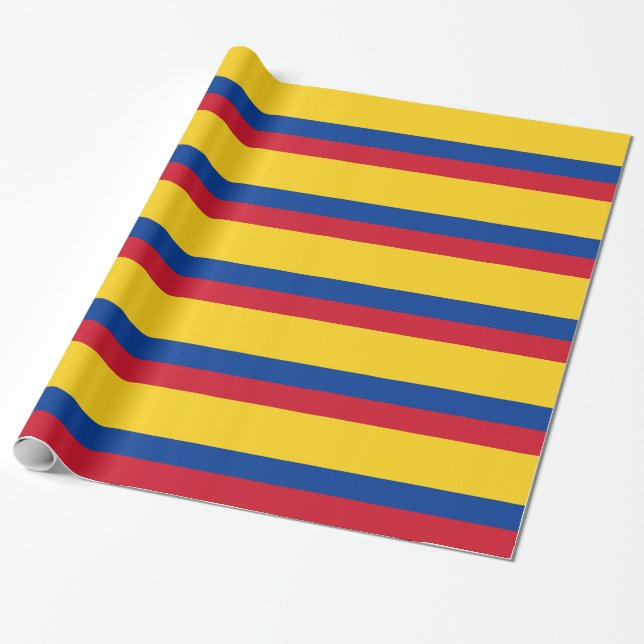 Wrapping paper with Flag of Colombia (Unrolled)