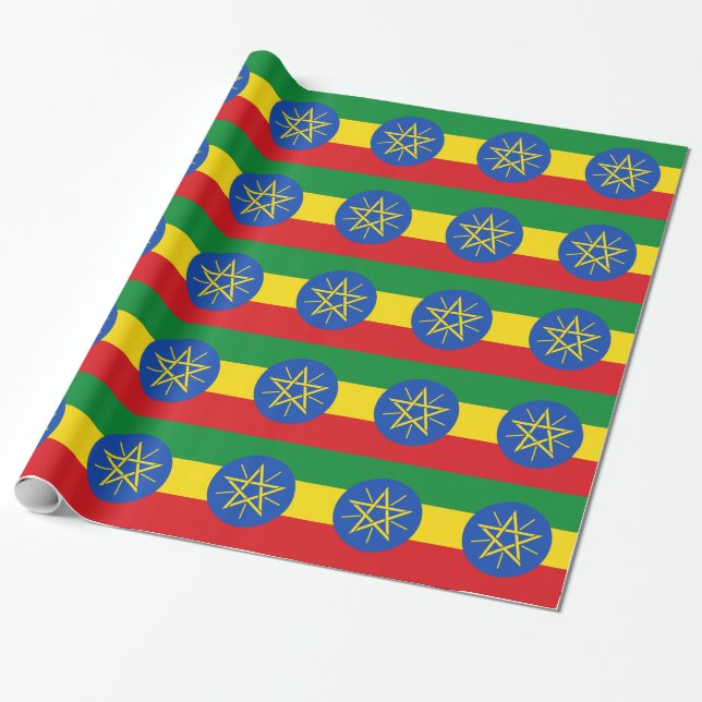 Wrapping paper with Flag of Ethiopia (Unrolled)