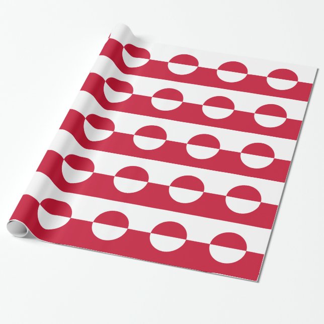 Wrapping paper with Flag of Greenland (Unrolled)