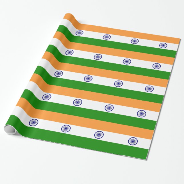Wrapping paper with Flag of India (Unrolled)