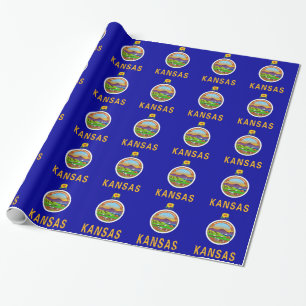 Wrapping paper with Flag of Kansas