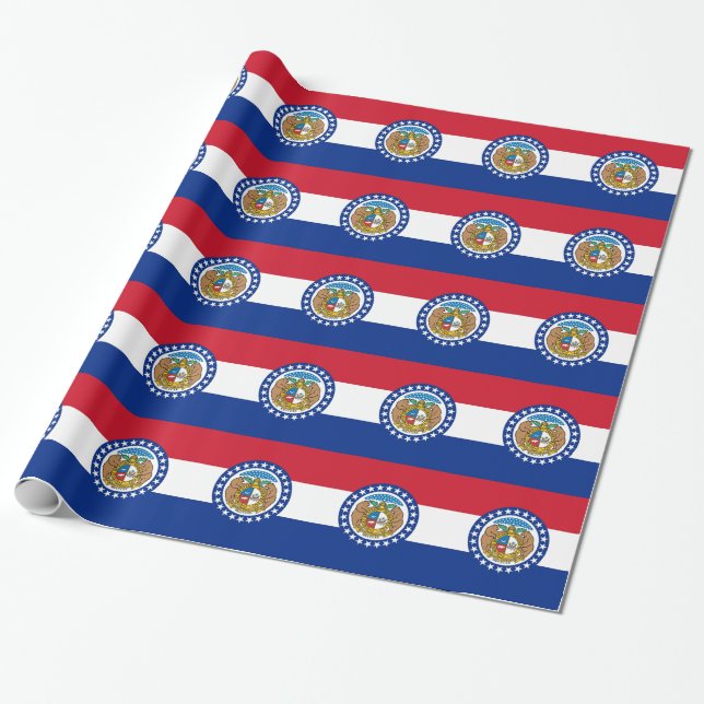 Wrapping paper with Flag of Missouri (Unrolled)