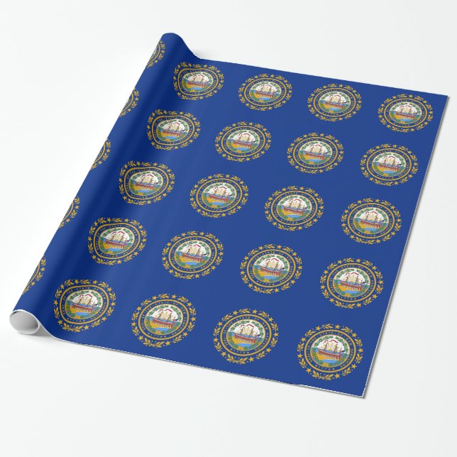 Wrapping paper with Flag of New Hampshire (Unrolled)