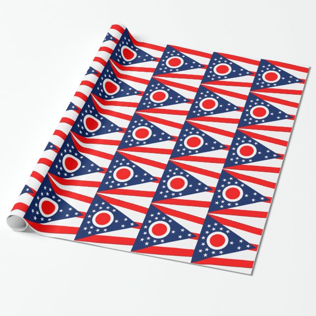 Wrapping paper with Flag of Ohio (Unrolled)