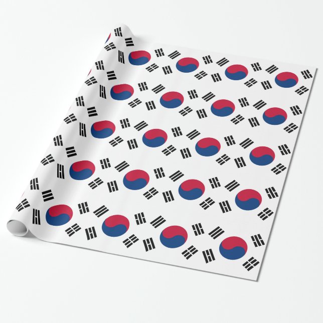 Wrapping paper with Flag of South Korea (Unrolled)