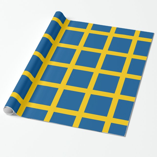 Wrapping paper with Flag of Sweden (Unrolled)