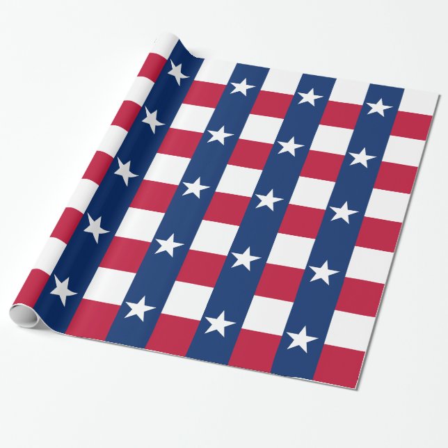 Wrapping paper with Flag of Texas (Unrolled)