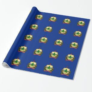 Wrapping paper with Flag of Vermont