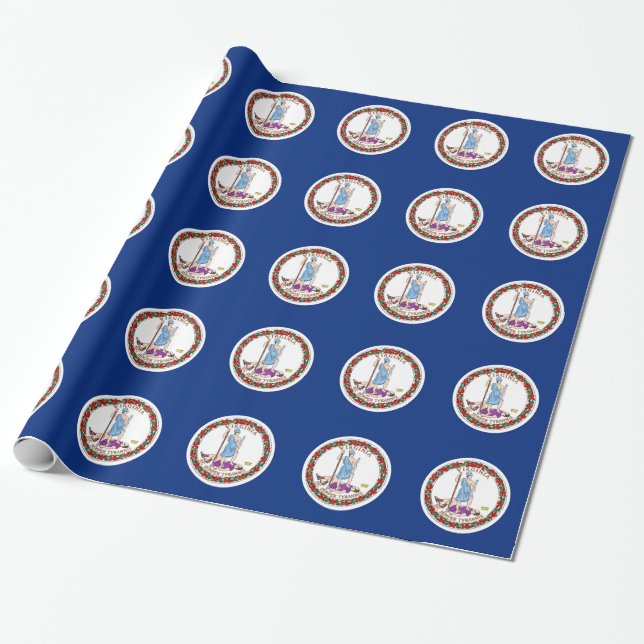 Wrapping paper with Flag of Virginia (Unrolled)