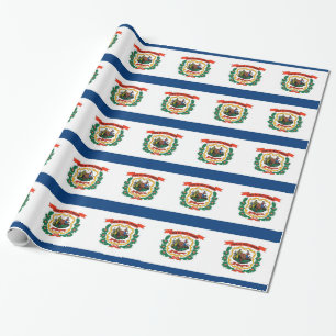 Wrapping paper with Flag of West Virginia