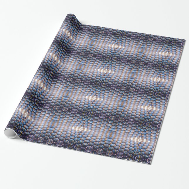 Wrapping Paper with Futuristic Honeycomb Print (Unrolled)