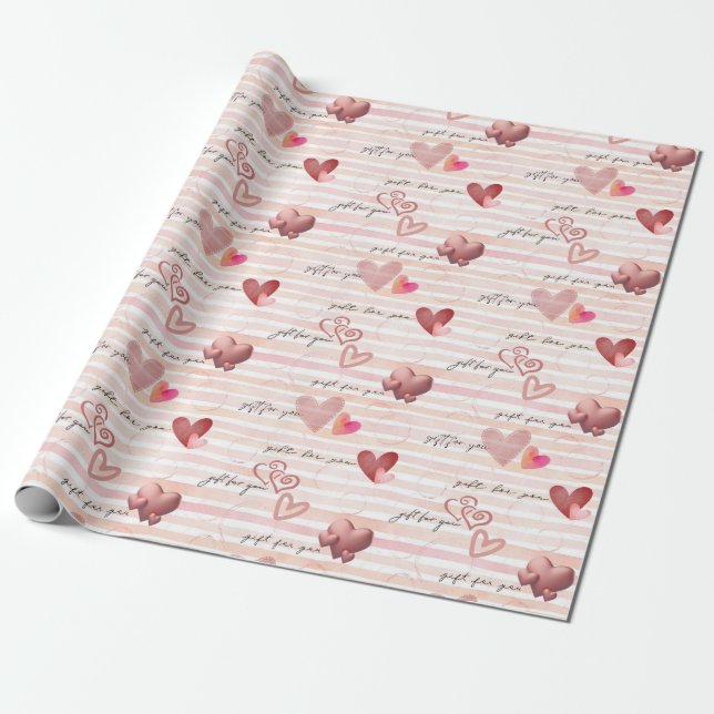 Wrapping paper with hearts (Unrolled)