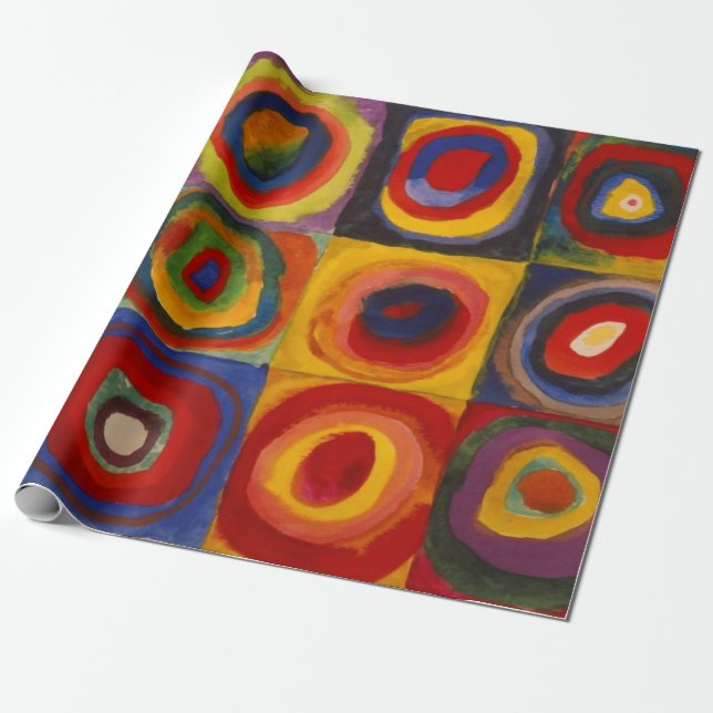 Wrapping Paper with Kandinsky's Squares and Circle (Unrolled)