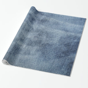 Wrapping paper with natural blue jeans, denim
