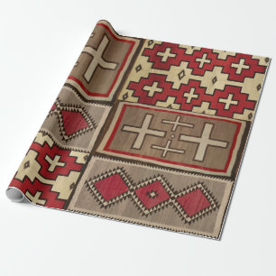 wrapping paper with navajo rug motif