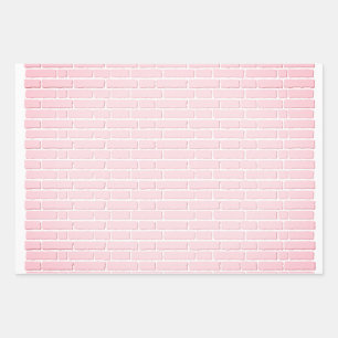 Wrapping paper with pink brick wall