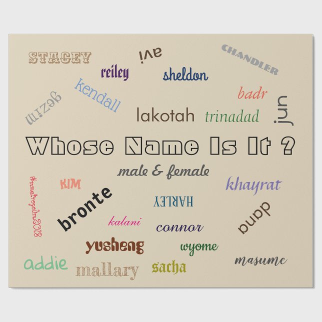 Wrapping Paper with Unisex Names by Mmetropolim (Flat)