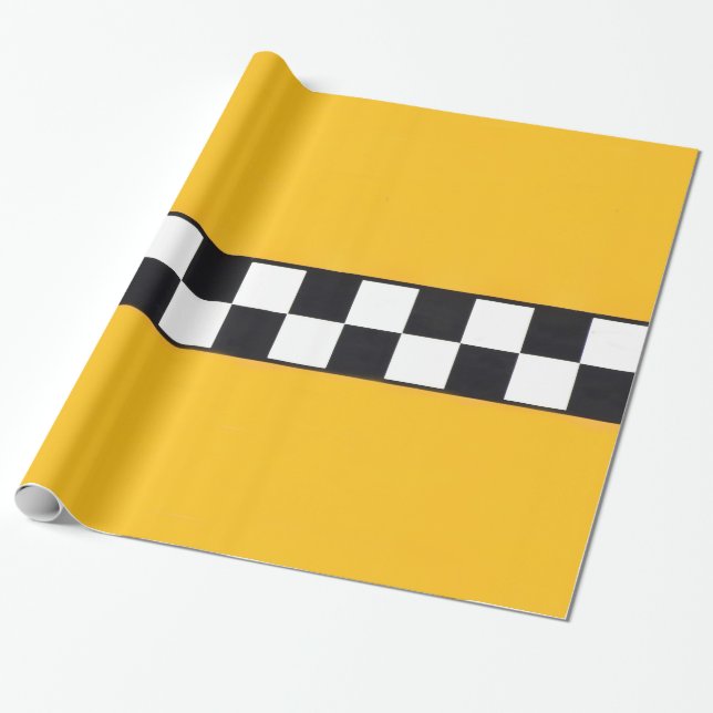 Wrapping paper with yellow Taxi (Unrolled)