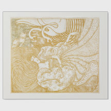 WRAPPING PAPER : WOMAN WITH SWANS : JAN TOOROP  