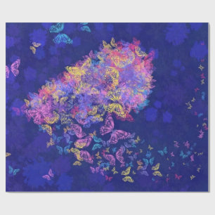 Wrapping Paper wuth Butterflies Heart