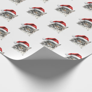 Wrapping Papers - Festive Maine Coon at Christmas  Wrapping Paper