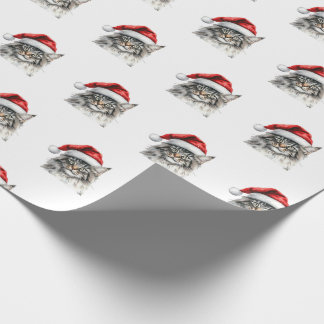 Wrapping Papers - Festive Maine Coon at Christmas  Wrapping Paper