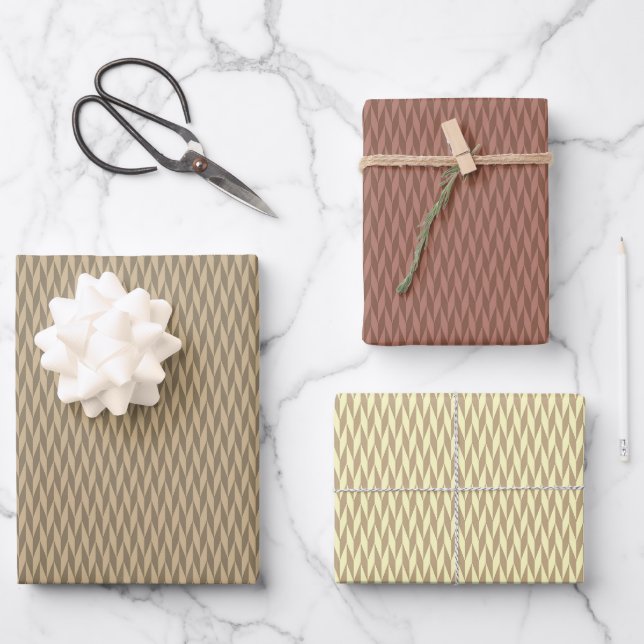 Wrapping retro herringbone pattern for Christmas Paper Sheet (Front)