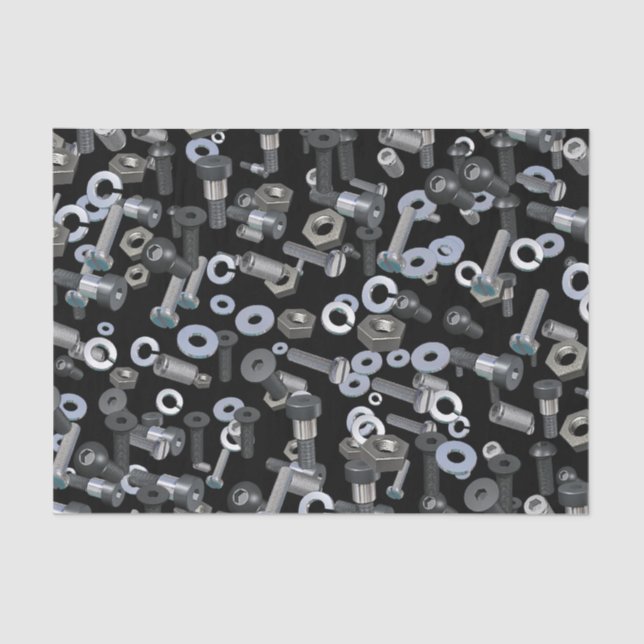 Wrapping Tissue - Nuts and Bolts Paper (Front)