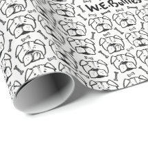 Wrapping to paper roll with english bulldog