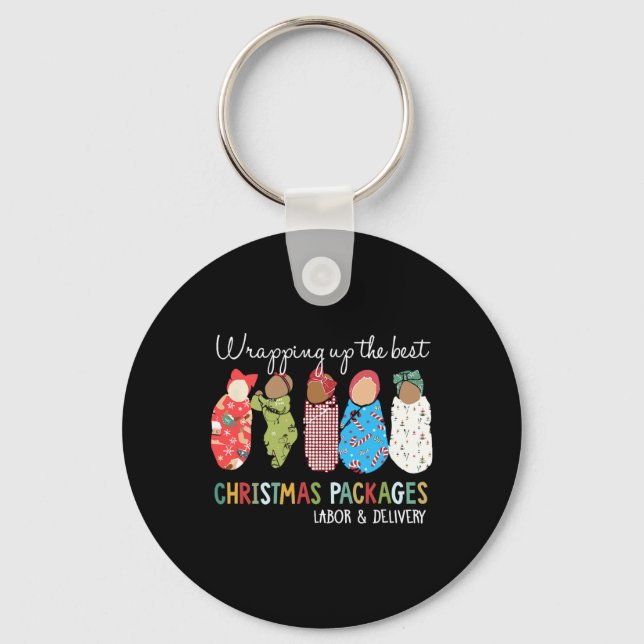 Wrapping Up The Best Christmas Packages Labour Del Key Ring (Front)