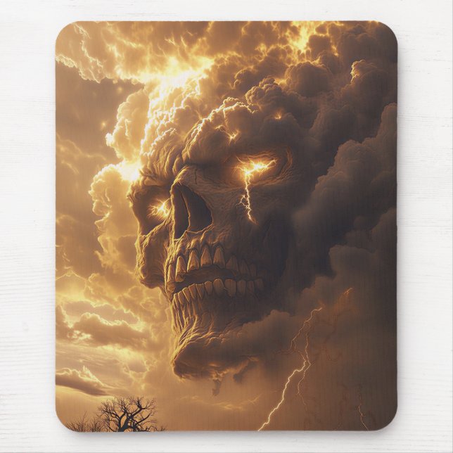 Wrath of the Storm Skull Mouse Mat (Front)