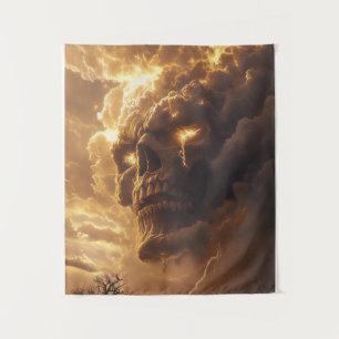 Wrath of the Storm Skull Tapestry