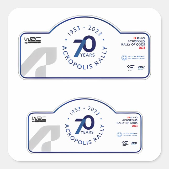 WRC ACROPOLIS RALLY GREECE motorsport Car racing  Square Sticker (Front)