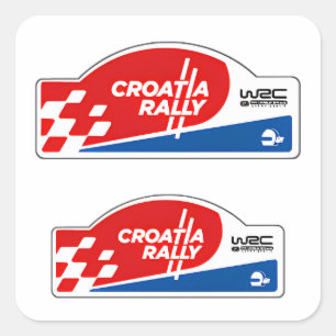 WRC Croatia Rally Championship car racing Square Sticker