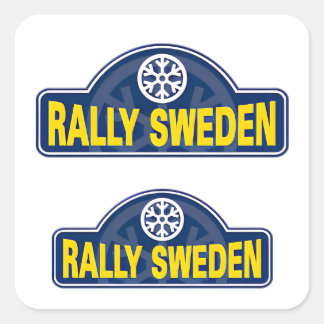 WRC rally sweden umea car racing motorsport Square Sticker