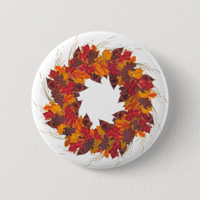 Wreath 6 Cm Round Badge (Front)