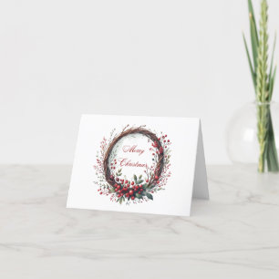 Wreath and Cardinal Christmas card