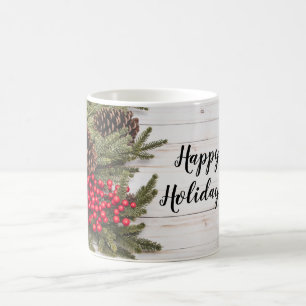 Wreath and Holly Holiday Collection Coffee Mug
