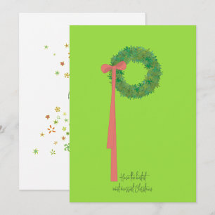 Wreath and Ribbon Holiday Card