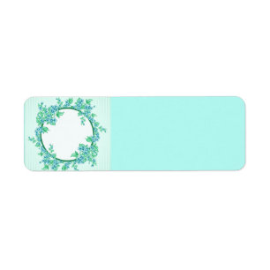 Wreath Aqua Pretty Vintage Label
