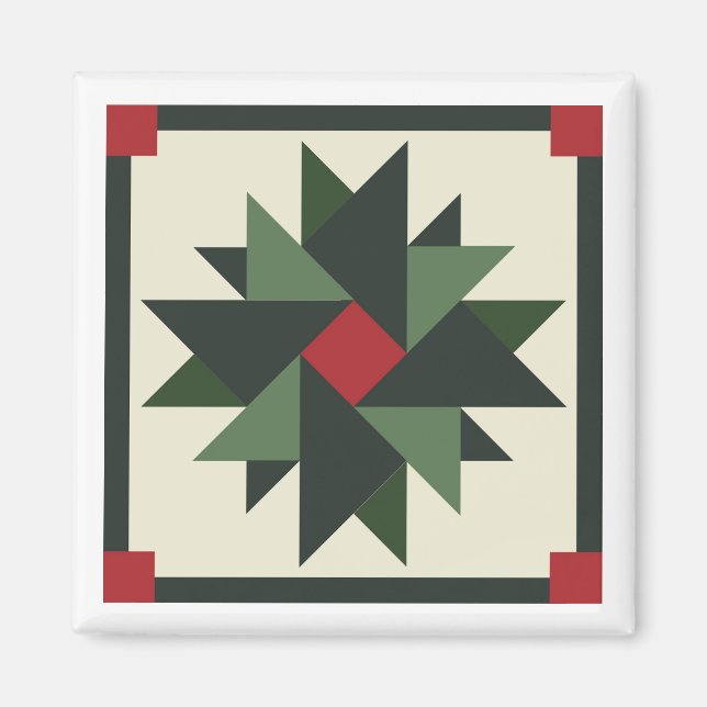 Wreath Barn Quilt Magnet (Front)