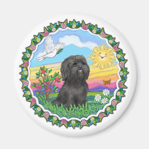 Wreath - Black Shih Tzu Magnet